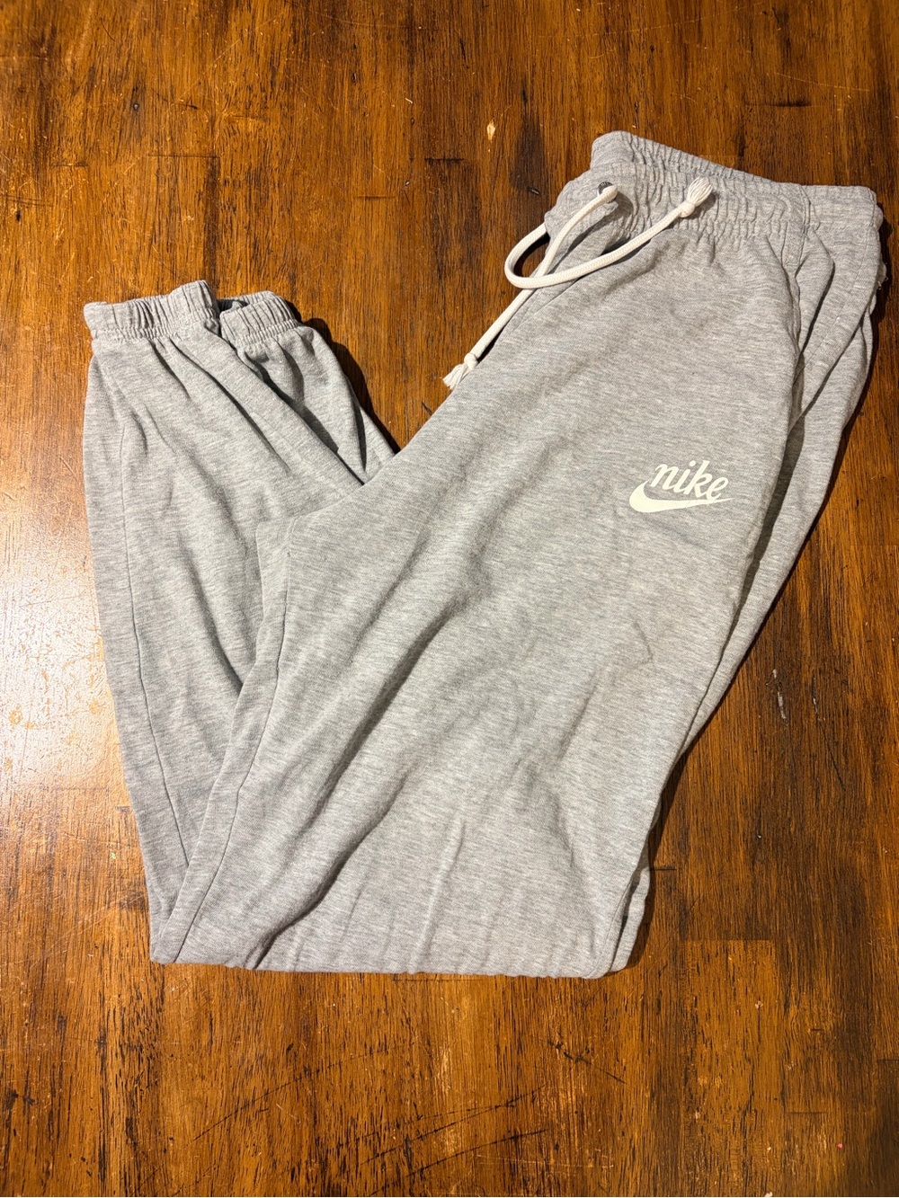 Nike Light Gray Joggers with White Logo
